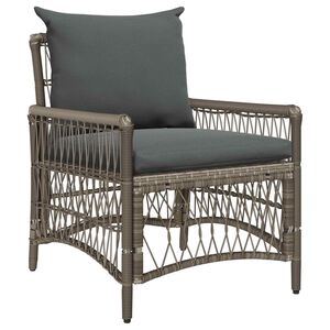 vidaXL Sedia da Giardino con cuscino Grigio 73 x 61 x 77 cm polyrattan