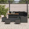 vidaXL Set Divano da Giardino con cuscino 9 pcs Nero polyrattan
