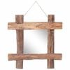 vidaXL Specchio con Tronchi Naturale 50x50 cm in Teak di Recupero