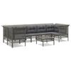 vidaXL Set Divani da Giardino 8 pz con Cuscini in Polyrattan Grigio
