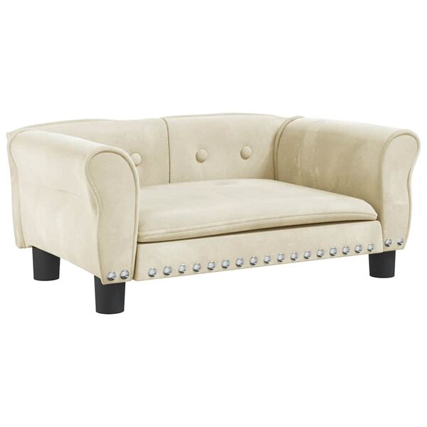 vidaXL Lettino per Cani Crema 70x45x30 cm in Velluto