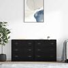 vidaXL Sideboards con cassetto 2 pcs Rovere Nero 70 x 35,5 x 67,5 cm