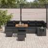 vidaXL Set Divano da Giardino 9 pcs Nero polyrattan