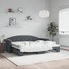 vidaXL Divano Letto con Letto Estraibile Grigio Scuro 90x190cm Velluto