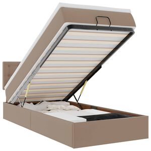 vidaXL Struttura Letto Pouf con Materasso 90x200 cm Similpelle