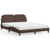 vidaXL Letto con Materasso Zadar Marrone 160x200cm in Similpelle