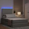 vidaXL Letto con contenitore e LED con led Grigio chiaro 120 x 190 cm