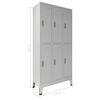 vidaXL Armadio con Locker Grigio 45 x 90 x 180 cm