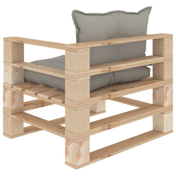 vidaXL Divano da Giardino in Pallet con Cuscini Talpa in Legno