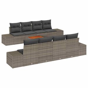 vidaXL Set Divano da Giardino 9 pcs Grigio polyrattan