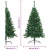 vidaXL Albero di Natale Artificiale Met&agrave; con Supporto Verde 120 cm PVC