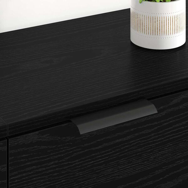 vidaXL Sideboards 2 pcs Rovere Nero 60 x 30 x 70 cm Legno multistrato