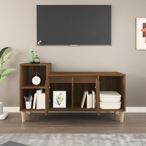vidaXL Mobile TV Rovere Marrone 100x35x55 cm in Legno Multistrato