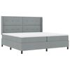 vidaXL Letto a molle con materasso Grigio chiaro 200 x 200 cm Tessuto