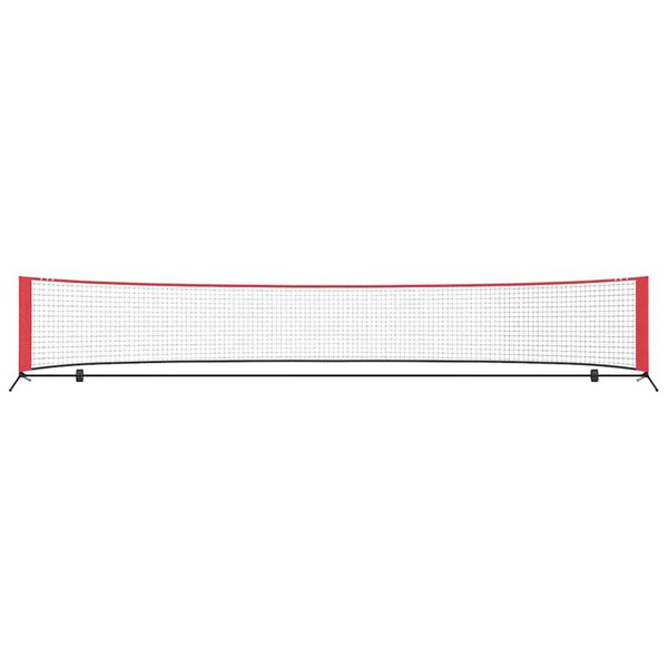 vidaXL Rete da tennis Nero e Rosso 494,5 x 90 x 87 cm Poliestere