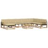 vidaXL Set di divani da esterno 9 pz Bianco e Beige