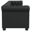 vidaXL Divano Chesterfield a 3 Posti in Finta Pelle Nero