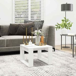 vidaXL Tavolino Bianco 50x30x50 cm in Legno Multistrato