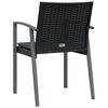 vidaXL Sedie da Giardino con Cuscini 2pz Nere 56,5x57x83 cm Polyrattan