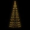 vidaXL Albero di Natale a LED su Pennone 200 LED Bianco Caldo 180 cm