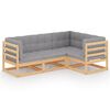 vidaXL Set Divani da Giardino 4 pz con Cuscini Legno Massello di Pino
