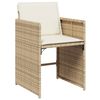vidaXL Set da Pranzo da Giardino 15 pz con Cuscini Beige in Polyrattan