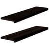 vidaXL Gradini 2 pz Marrone-nero 100x30x2 cm Legno Massello Rovere
