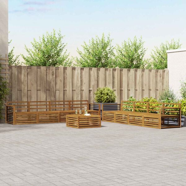 vidaXL Set di divani da esterno 9 pcs Naturale