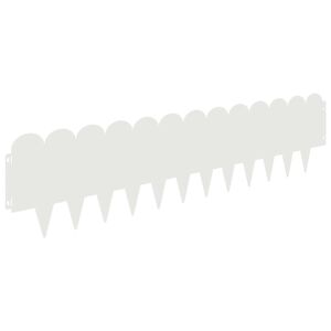 vidaXL Bordura per Prato 10 pcs 103 x 25 cm Acciaio Bianco