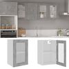 vidaXL Mobile Pensile con Vetro “Lyon” Grigio Cemento 40x31x60 cm