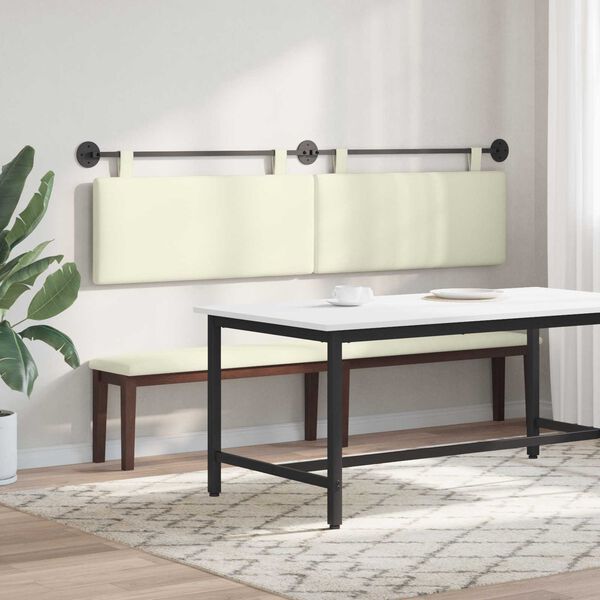 vidaXL Testata appesa Crema 210 x 55 x 5 cm Tessuto in Cords