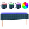 vidaXL Testiera a LED Blu Scuro 203x16x78/88 cm in Velluto