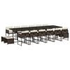 vidaXL Set da Pranzo da Giardino 17 pz con Cuscini Marrone Polyrattan