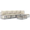 vidaXL Set Divani da Giardino 6 pz con Cuscini Antracite in Polyrattan