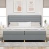 vidaXL Letto a molle con materasso Grigio chiaro 200 x 200 cm Tessuto