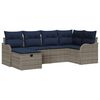 vidaXL Set Divano da Giardino 6 pz Grigio e Blu Navy polyrattan