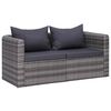 vidaXL Set Divani da Giardino 8 pz con Cuscini in Polyrattan Grigio