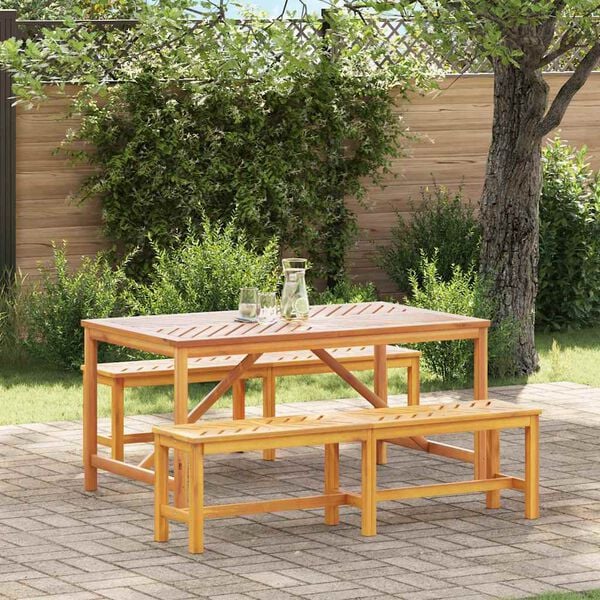 vidaXL Set da Pranzo per Giardino 3 pcs Marrone