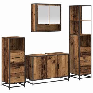 vidaXL Set di mobili per il bagno 4 pz Legno vecchio 90 x 33 x 60 cm