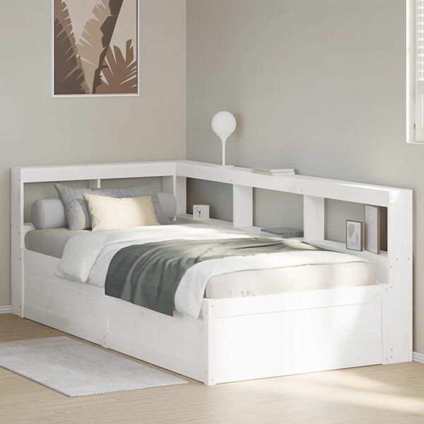 vidaXL Letto Libreria senza Materasso Bianca 90x200 cm Legno di Pino