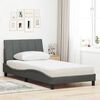 vidaXL Letto con Materasso Hanko Grigio Scuro 100x200 cm in Tessuto