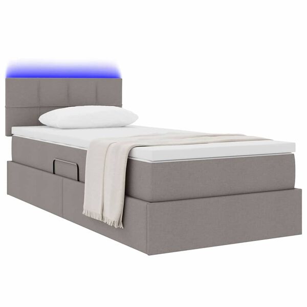 vidaXL Letto con contenitore e LED con led Talpa 100 x 200 cm Tessuto