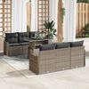 vidaXL Set Divano da Giardino con cuscino 7 pcs Grigio Poly Rattan