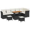 vidaXL Set Divano da Giardino 9 pz Nero polyrattan