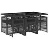 vidaXL Set da Pranzo da Giardino 7 pz Nero con Cuscini in Polyrattan