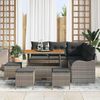 vidaXL Set Divano da Giardino 9 pcs Grigio polyrattan