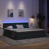vidaXL Letto con contenitore e LED Grigio scuro 200 x 200 cm Velluto