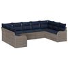 vidaXL Set Divano da Giardino Grigio polyrattan