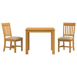 vidaXL Set da pranzo 3 pz Beige Legno di Quercia Massello