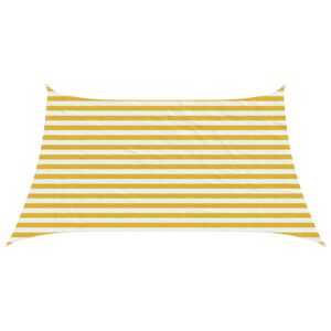 vidaXL Telo Ombra 3 / 4 x 2 m HDPE Rettangolare Giallo e Bianco